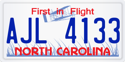 NC license plate AJL4133