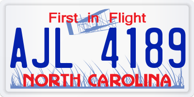 NC license plate AJL4189