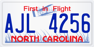 NC license plate AJL4256