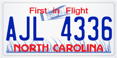 NC license plate AJL4336