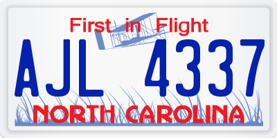 NC license plate AJL4337