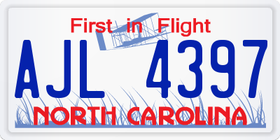 NC license plate AJL4397