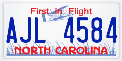 NC license plate AJL4584