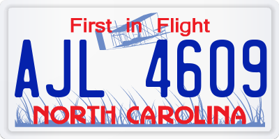 NC license plate AJL4609