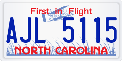 NC license plate AJL5115