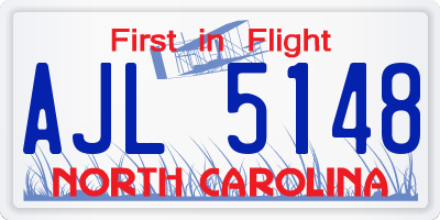 NC license plate AJL5148