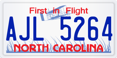 NC license plate AJL5264