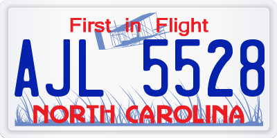 NC license plate AJL5528