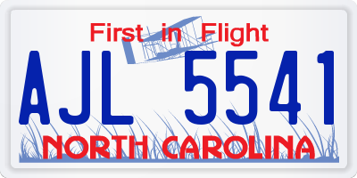 NC license plate AJL5541