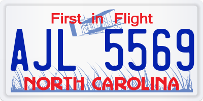 NC license plate AJL5569