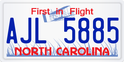 NC license plate AJL5885