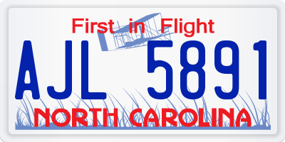 NC license plate AJL5891