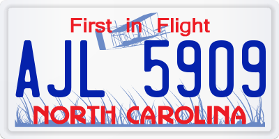 NC license plate AJL5909