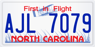 NC license plate AJL7079