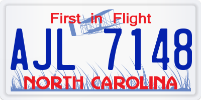 NC license plate AJL7148