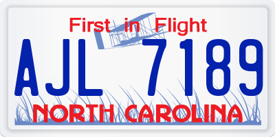 NC license plate AJL7189