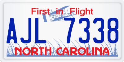 NC license plate AJL7338