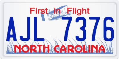 NC license plate AJL7376