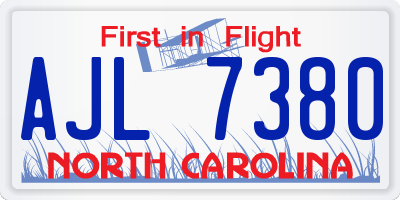 NC license plate AJL7380