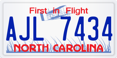 NC license plate AJL7434