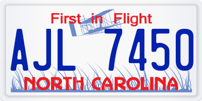 NC license plate AJL7450