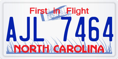 NC license plate AJL7464