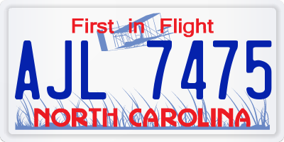 NC license plate AJL7475