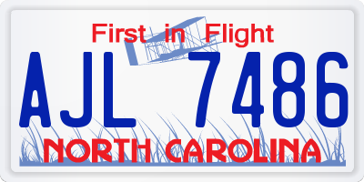 NC license plate AJL7486