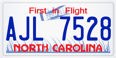 NC license plate AJL7528