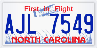 NC license plate AJL7549