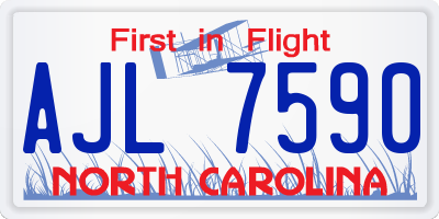 NC license plate AJL7590