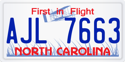 NC license plate AJL7663