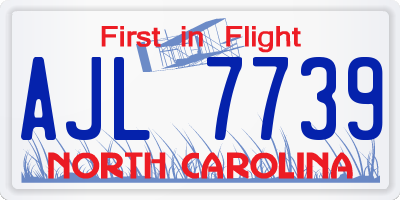NC license plate AJL7739