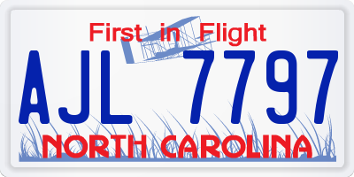 NC license plate AJL7797