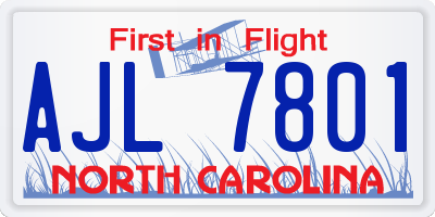 NC license plate AJL7801