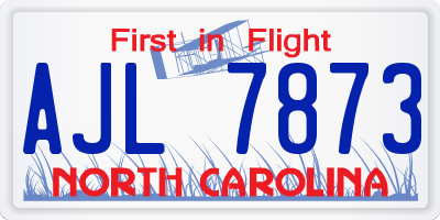 NC license plate AJL7873