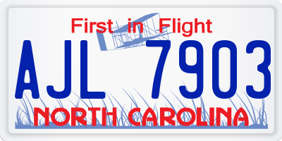 NC license plate AJL7903
