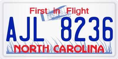 NC license plate AJL8236