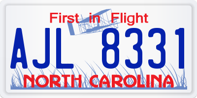 NC license plate AJL8331
