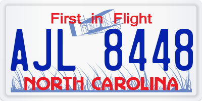 NC license plate AJL8448