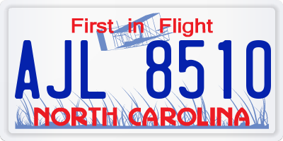 NC license plate AJL8510