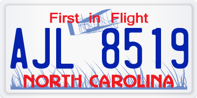 NC license plate AJL8519