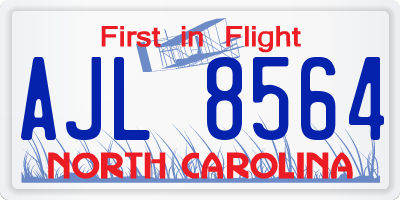 NC license plate AJL8564