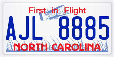 NC license plate AJL8885