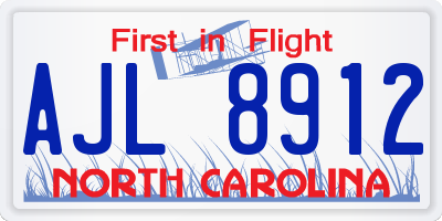 NC license plate AJL8912
