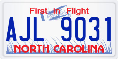 NC license plate AJL9031