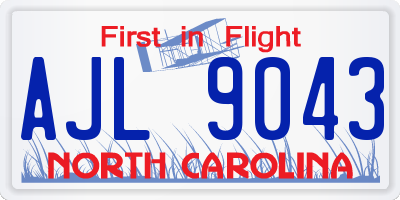 NC license plate AJL9043
