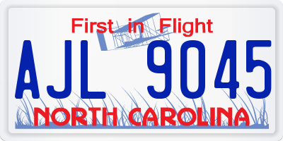 NC license plate AJL9045