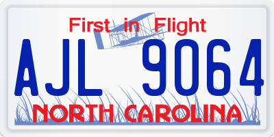 NC license plate AJL9064