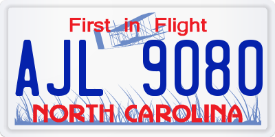 NC license plate AJL9080